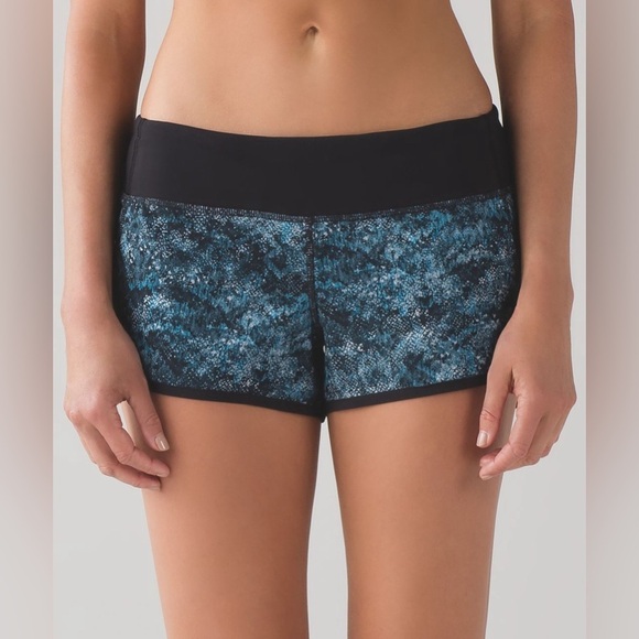 Lululemon Speed Short Fairisle Multi Black / Black Women Size 4 - Picture 1 of 8